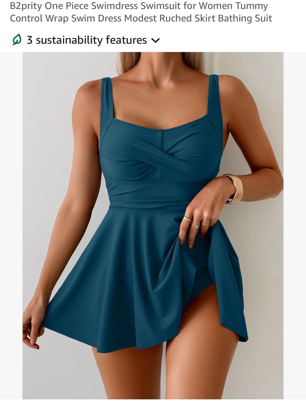Teal swim skirt